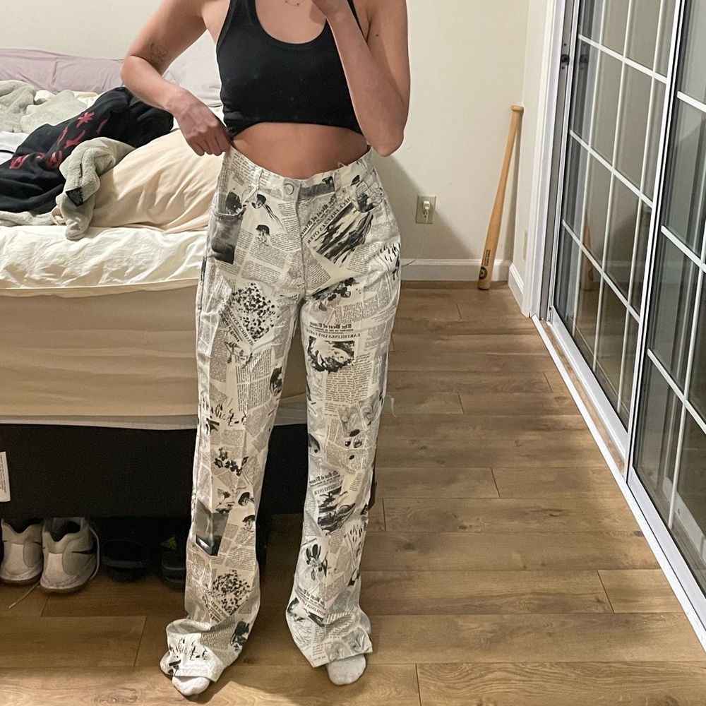 NWT newsprint high rise jeans from reformation.